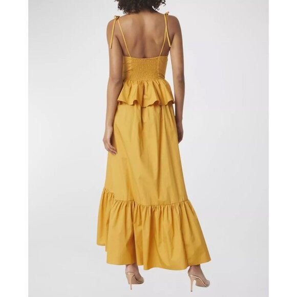 NWT Misa Los Angeles Rosie Cotton Poplin Maxi Dress Sweetheart Neckline Yellow L - Picture 16 of 16
